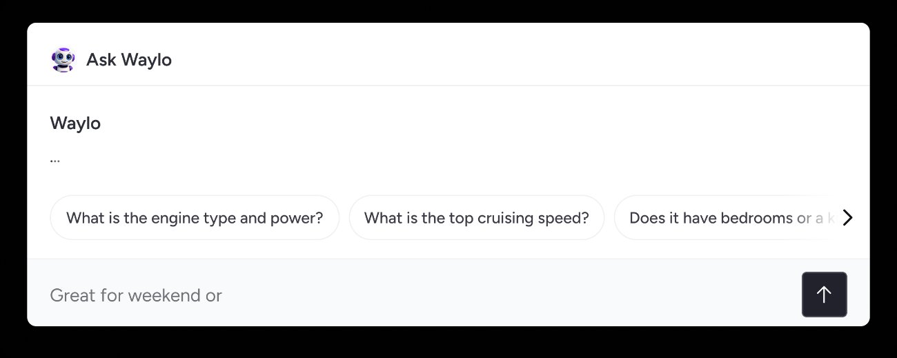 Ask Waylo chat panel on a listing